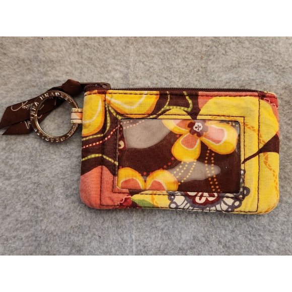 Vera Bradley Mini Hipster Crossbody Bag Handbag and Wallet Floral Brown Yellow - Picture 13 of 15